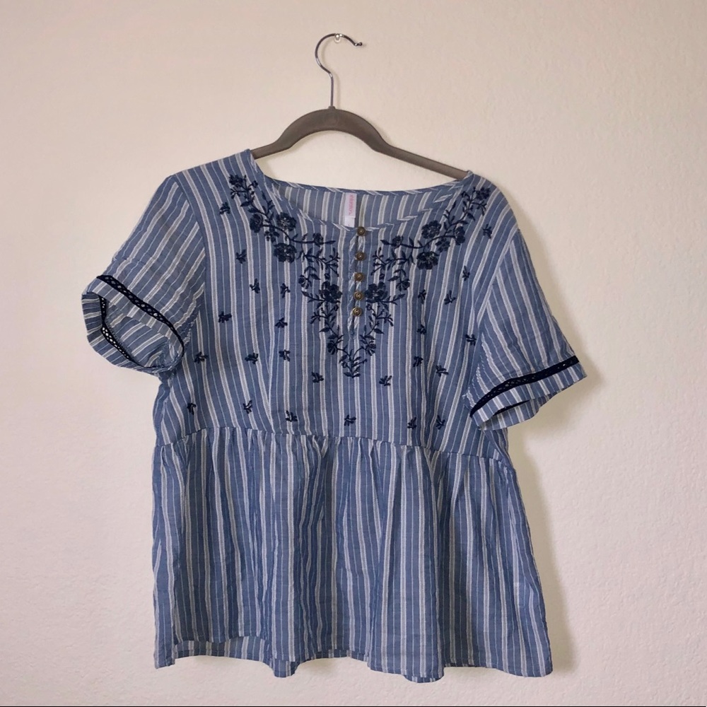 Blue striped blouse